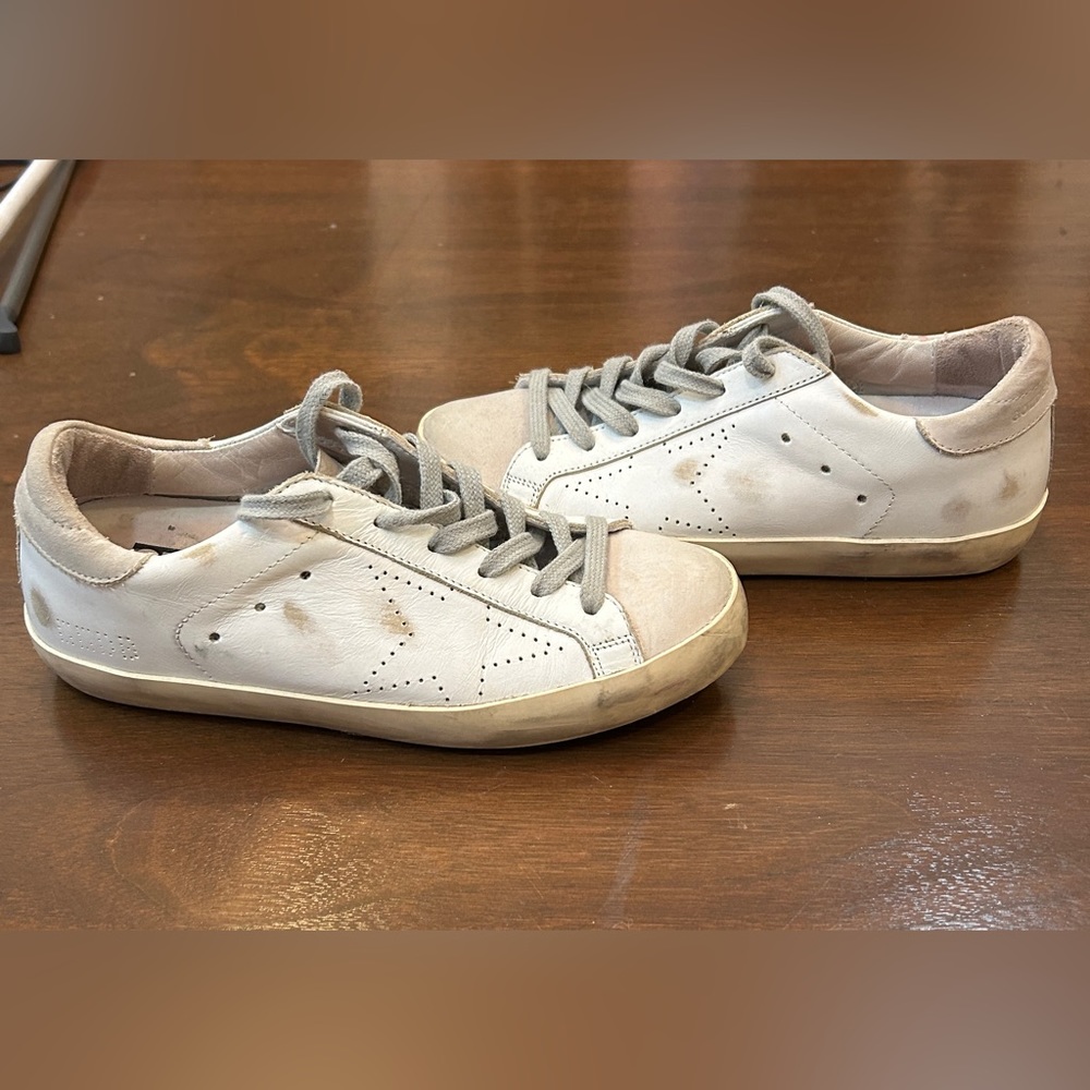 Golden Goose superstar low-top sneakers.  White- Size 35 (5).  Great condition!